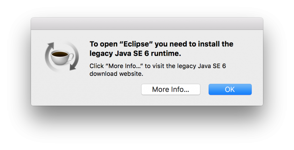 legacy java se 6 runtime mac newer version
